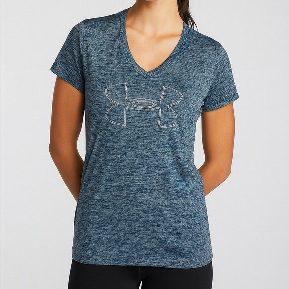 Under Armour Tops - Under Armor Blue Heather Printed Tee